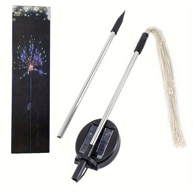 TEMU 1/2/4/6/8pcs Solar Garden Firework Lights Outdoor Decorations, 8 Lighting, 200 Leds Diy Solar Decorative Lights For Yard Pathway Garden Party Decor