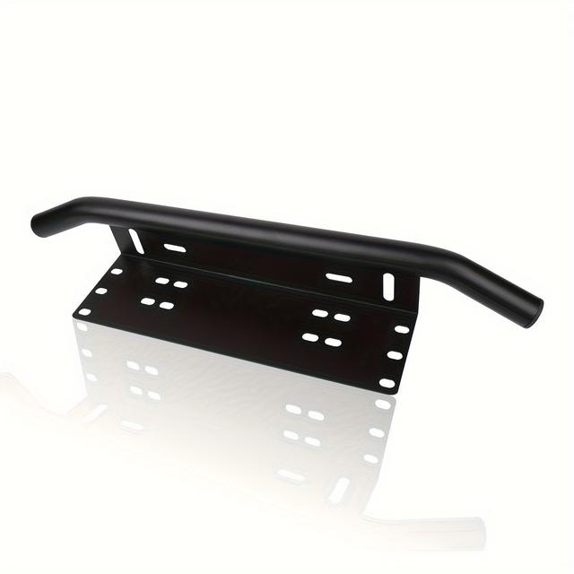 TEMU Car License Plate Bar 23inch Bar Mount Aluminum Front Number Plate Frame With Pre-drilled Holes Suitable For Most Vehicles, Black