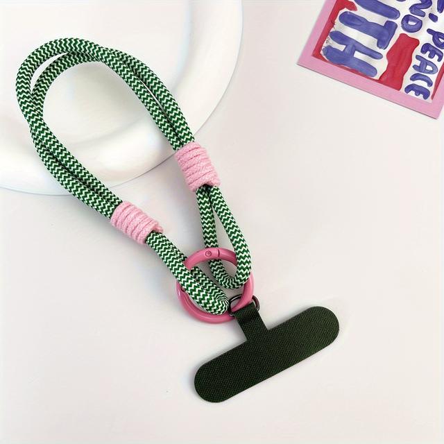 TEMU Farbenfroher Nylon-Handy-Gurt mit Handgelenkriemen, Anti-Verlust-Karten-Design, modisches Handy-Lanyard, geeignet für Handy-Dekorationszubehör, Weihnachtsgeschenk