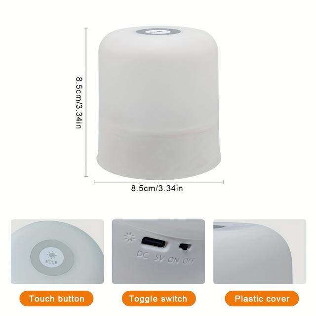 TEMU Touch Led Night Light Warming - Usb-powered, Adjustable Brightness, Colors, Suitable For Bedroom, Reading And Home Decoration