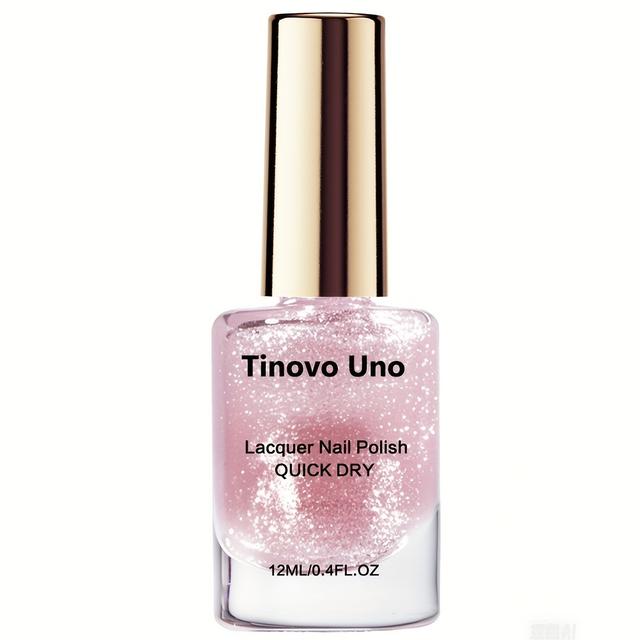 TEMU 12 ml Przezroczysty Lakier do Paznokci z Brokatem Perłowym, Lakier do Paznokci Brokatowy Księżniczki, Natychmiastowy Odcisk, Długotrwały Blask, Idealny na Letnie Aplikacje na Ręce i Stopy.