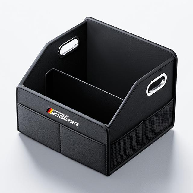 TEMU Składane Pudełko do Bagażnika z PU Skóry, Wielofunkcyjny Organizer do BMW Serii 1, 3, 5 X oraz Audi i