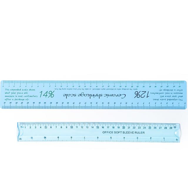 TEMU 2pcs Plastic Ceramic Scale Rulers - Flexible Measuring Ruler With 4% (6/10/12/14%) For Clay Sculpting, Pottery Modeling, Art Carving - Precision Tool For Artists, Beginners &