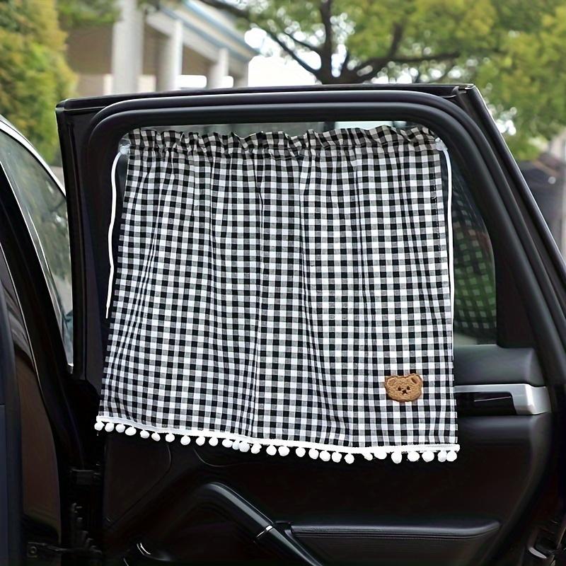 TEMU 1pc Car Sunshade Curtain, Uv Suction Cup Shade Cloth, Universal Privacy Sunscreen Heat Insulation Curtain, Car Accessories Parking Use