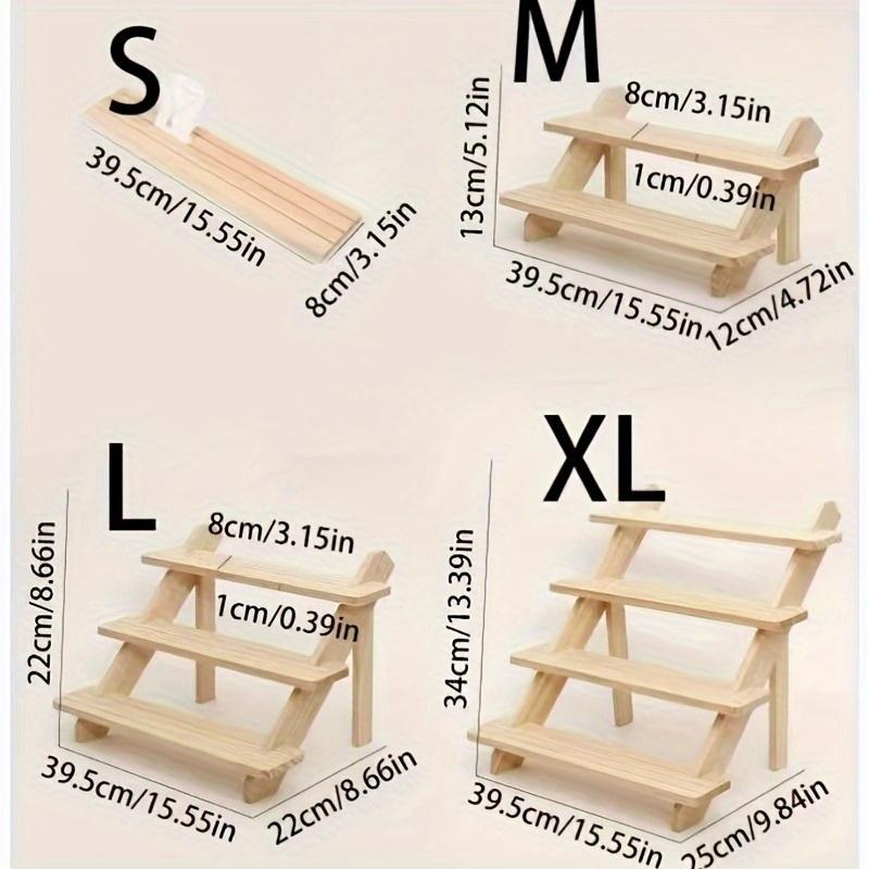 TEMU 1pc Solid Wood Jewelry Display Stand, Natural Vertical Shelf For Figurines And Earrings, Dresser Organizer, Photography Prop, Jewelry Towers