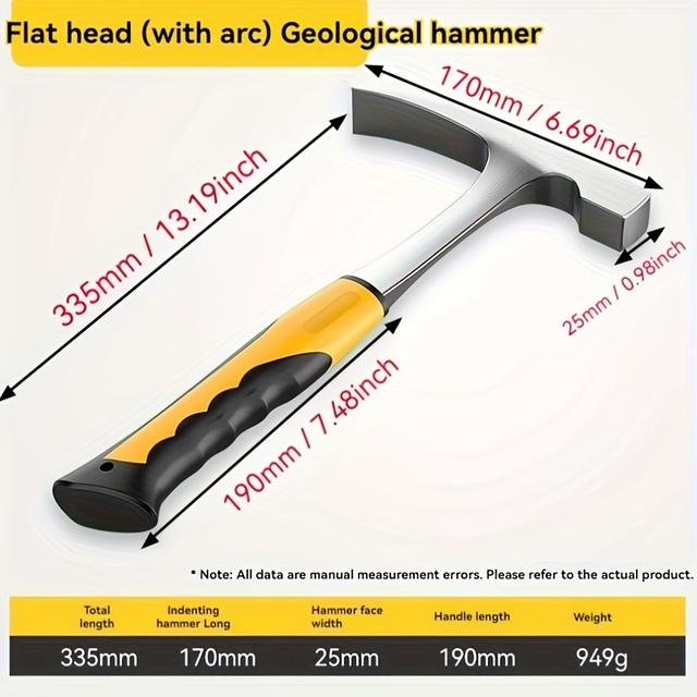 TEMU Geological Geological Exploration Hammer Mountaineering Mining Integrated Hammer Metal Mining Tools