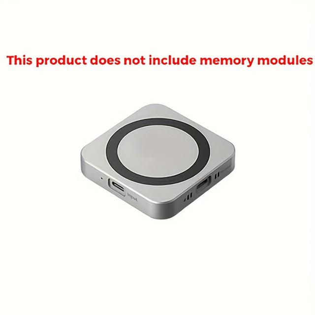 TEMU Magnetic Aluminum Alloy External Hard Drive Enclosure, Equipped With A Turbo Fan For Cooling And A 10gbps Transfer Speed, Dual Type-c Ports For Data Transfer And Pd100w Fast Charging