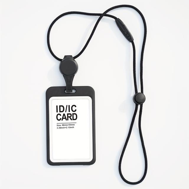 TEMU Kétoldalas Átlátszó Nyakpánt és Mellkártya Retrahálható, munkavégzői igazolvány, alkalmazotti azonosító kártya, személyazonosság-igazoló, Kettős lehetőség, Ideális vállalati/üzleti/kilátósoknak