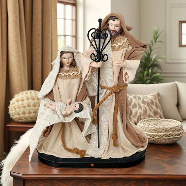 TEMU Holy Family Of Jesus, Holiday Decoration, Artwork, Classic Nativity Scene, Resin Statues, Christmas Decor, Statues, Holiday