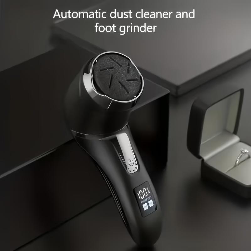 TEMU Rechargeable Electric Foot Remover With Digital Display, Pedi Tools Set Including 2 Replacement Roller Heads, Professional Foot Care Kit For Dead Skin, Hard Skin & Removal