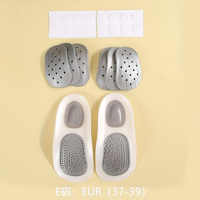 TEMU 1 Pair Adjustable Arch Support Insoles - Removable & Design, Breathable & Abs Material, Ideal For Wear In Casual Shoes, White With Textured Surface, Shoe Accessories