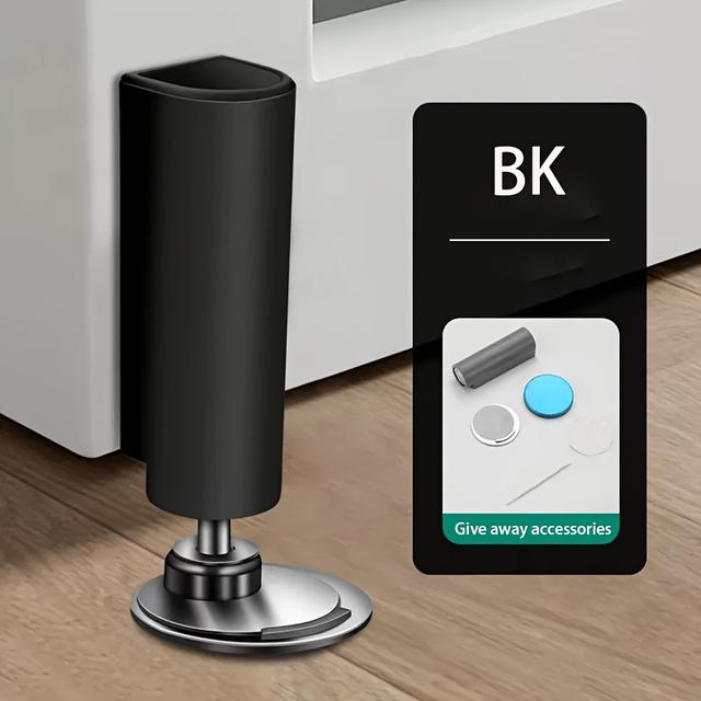 TEMU 1pc Of Invisible Ultra-narrow Door Stop, No Drilling Installation, Anti-collision, Strong Magnetic, Ultra-thin, Silent, Minimalist And Stylish Door Holder For Bedroom.