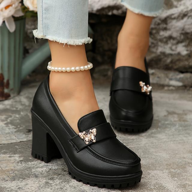 TEMU Sapatos Femininos para Todas as com Grosso Plataforma, Raso e , Altos Leves com Plataforma e Sola Antiderrapante, Calçados Femininos