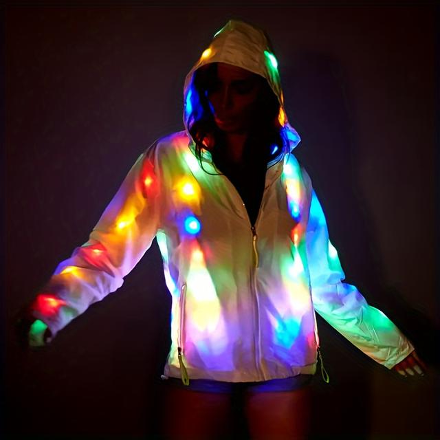 TEMU 1 Led Sequin Jacket For Women Glitter Light Clothing Led Carnival Costume Holiday Party Costume Shoot Effect Props