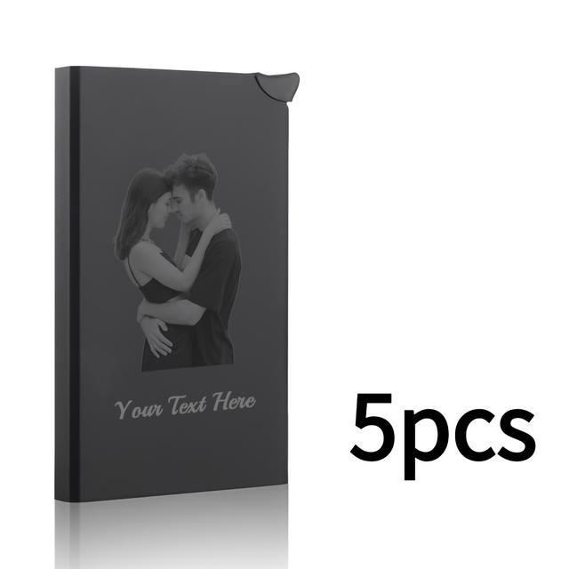 TEMU Custom Pop-up Male Card Holder, A Unisex Card Holder With 6 Slots For Custom Images/text/logos, Rfid Theft-proof Mini Metal Card Box, Suitable For Men And Women, For , Husbands, Or Fathers