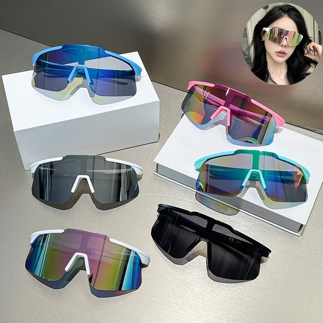 TEMU Trendiga solglasögon för utomhusbruk, passar både män och kvinnor, med wrap-around design för cykling, tillgängliga i en värdepaket med färgalternativ