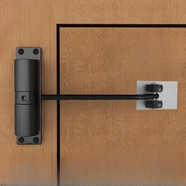 TEMU Heavy-duty Automatic Door Closer - Adjustable, Surface-mounted With A Safety Spring, Suitable For Indoor And Outdoor Use, In