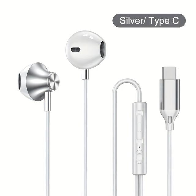 TEMU 3.5mm Wired Headphones Type C For, Earphones For Redmi, Huawei, , With Mic Accessories
