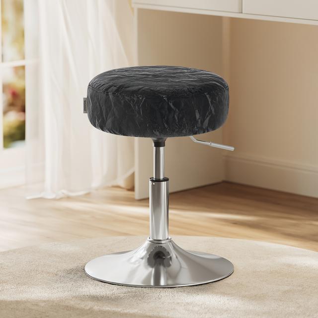 TEMU Makeup Stool, Bar Stool, Height Adjustable, 360° Rotatable, Pu Thick Pad, Bedroom, Kitchen, Dining Room