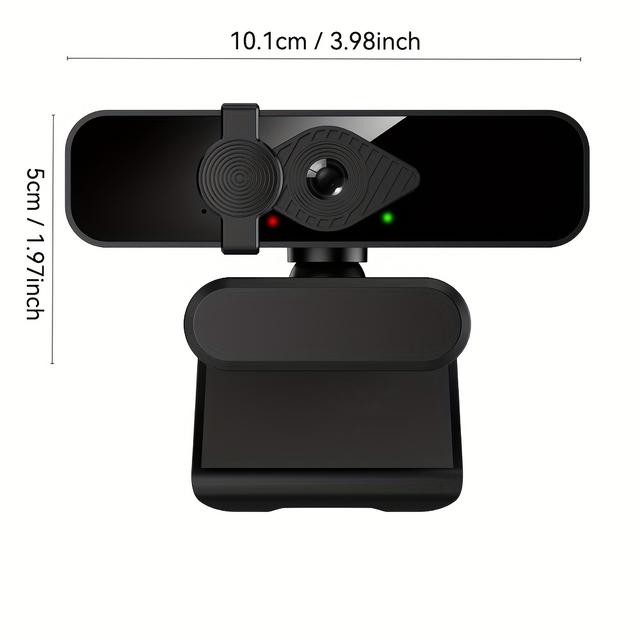 TEMU 4k Network Camera With Privacy Cover & Built-in Microphone, 360°rotating Base, , For Pc/laptop/ Streaming/online Conferencing, Usb Powered, No Battery