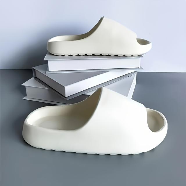 TEMU Lawensiyu Slipper - 3.5cm Thick Sole, & Outdoor Sandals For , Black, Non-slip Rubber Soles, Bathroom Slippers||soft Texture