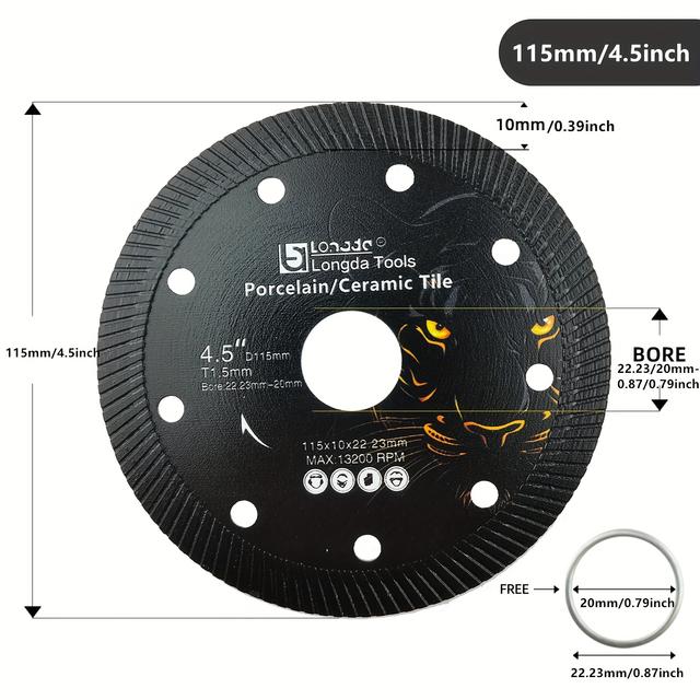 TEMU Discos de corte de diamante disponibles en tamaños 105/115/125/150 mm - Con microondas y un grosor de 1.2 mm, diseñados para un corte sin de porcelana cerámica