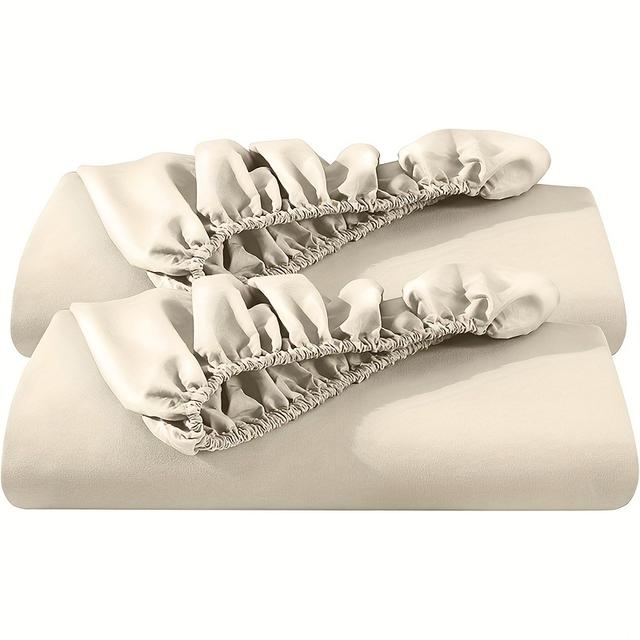 TEMU Set mit zwei Spannbettenlaken, geeignet für alle Jahreszeiten, hergestellt aus weicher, knitterfreier Mikrofaser mit tiefen mit einer Größe von 12 Zoll (30 cm).