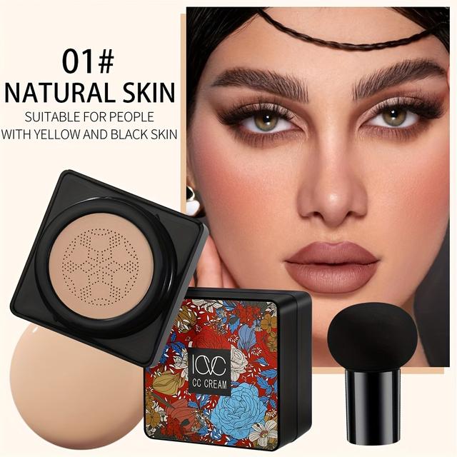 TEMU Mushroom Head Cushion Bb Cream - Coverage Concealer - Cc Cream Concealer, Makeup Look With Multifunctional Cosmetics.