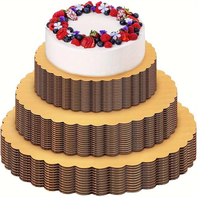 TEMU Of 15 Round Cake Boards, Small Disposable Bases For Cakes, In Coated Circles Of 6, 8, And 10 Inches, Perfect For Christmas, Halloween, And Other Holidays