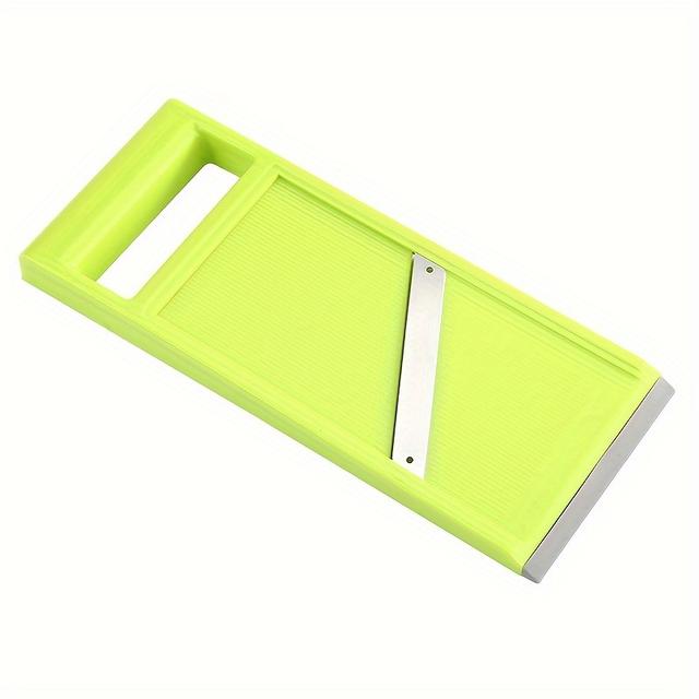 TEMU Manual Lime Green Vegetable Slicer With Stainless Steel Blade - Perfect For Potatoes And Carrots