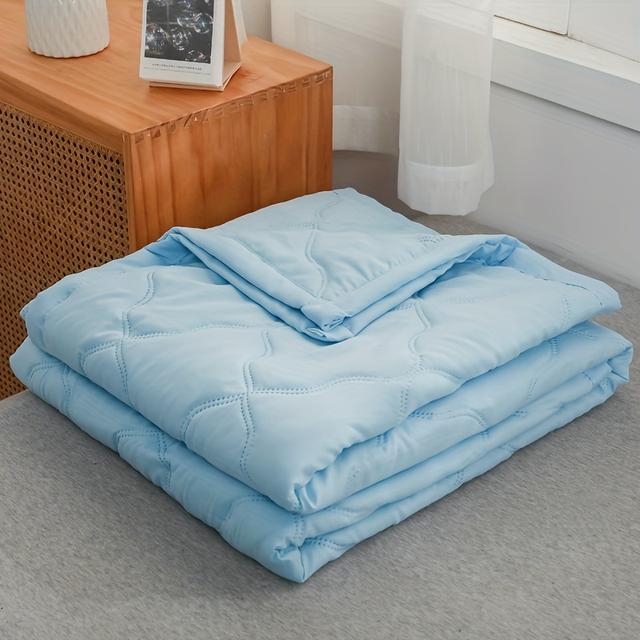 TEMU 1pc Solid Color Summer Cooling Blanket - Lightweight, Soft, Breathable - Machine Washable - Suitable For Hotel, Bedroom, Sofa