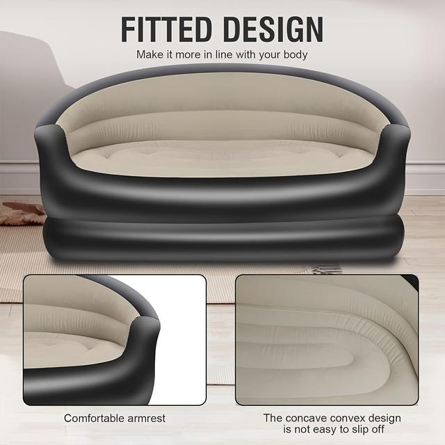 TEMU أريكة قابلة للنفخ محمولة للاستخدام الخارجي، مرتبة هوائية مزدوجة، مثالية للاسترخاء والتجميع