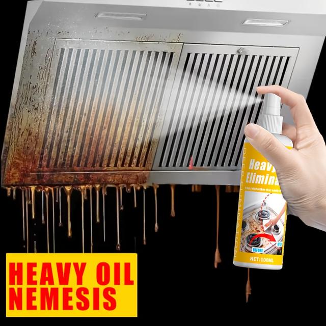 TEMU Heavy-duty Kitchen Grease Remover Spray Suitable For Stove, & Range - Powerful Formula, No Residue, Safe Plastic Surfaces, Easy Spray & Wipe Oil Remover For Grease, Stains & In Kitchen Appliances