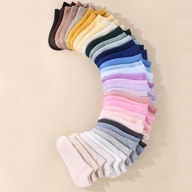 TEMU 10 Pairs Of Kids' Summer Random Candy-colored Comfortable Breathable No-show Socks