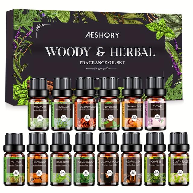 TEMU 14 X 5ml & Herbal Essential Oils For Men - Aroma Oil Scented Oils Gift Set For Diffusers, Home Fragrance,, Humidifier, Relaxation, Perfumes