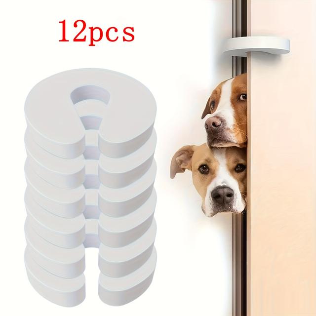 TEMU 12pcs Soft Foam Door Protectors - Guards, Suitable For Wardrobes/windows/cabinets - No-drill Installation, Anti-collision Protection