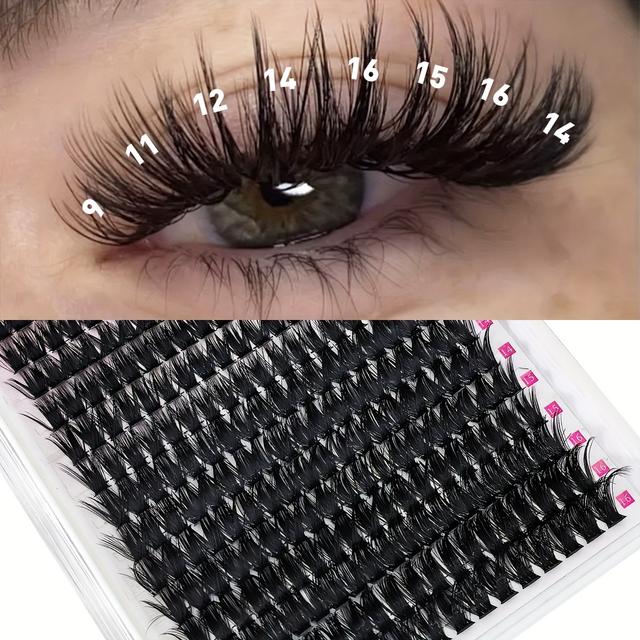 TEMU Husté umělé řasy 80D, trsy umělých řas vhodné pro začátečníky