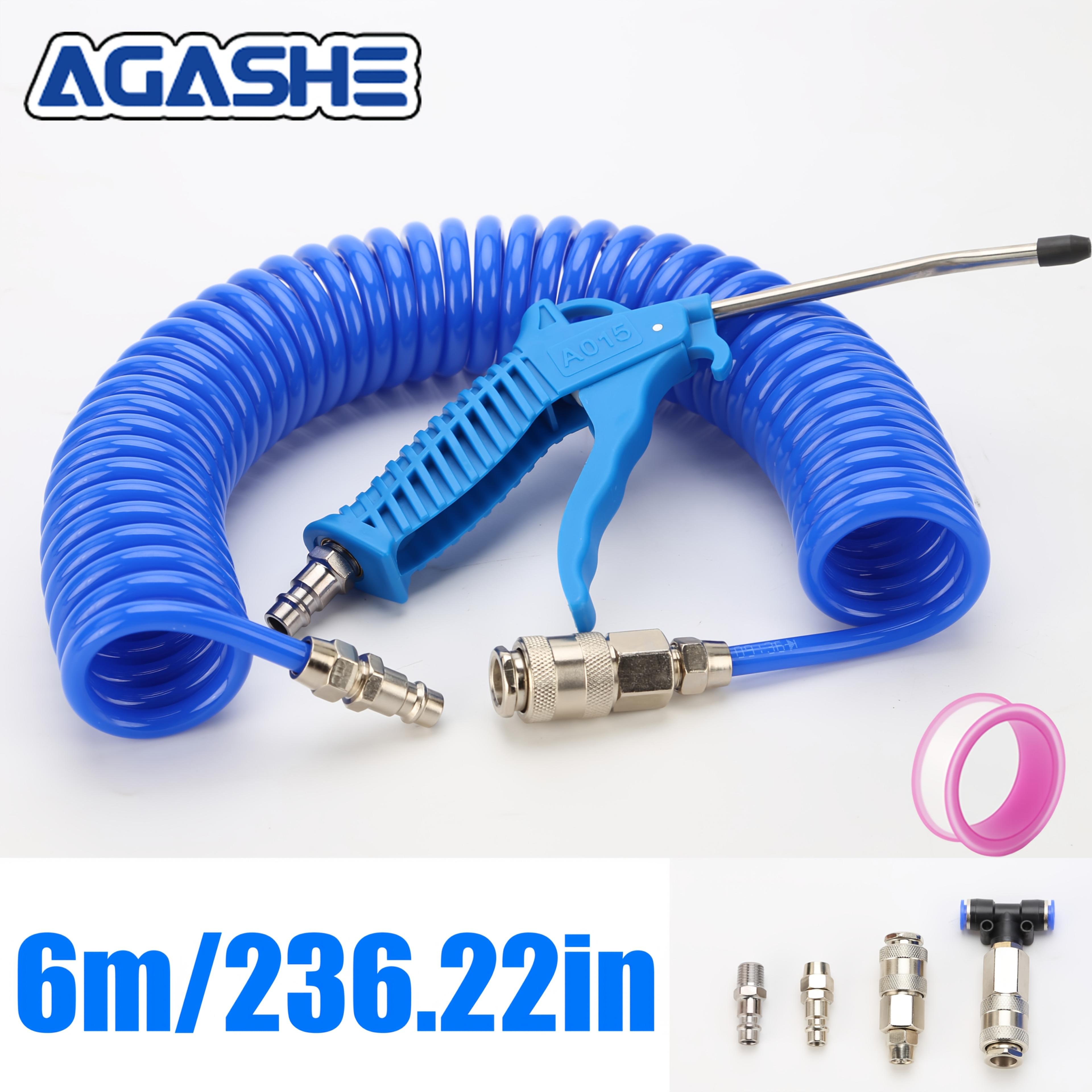 TEMU 118.11/236.22inch Hose Air Duster Multi Truck Dust Blower Gun Set Clean 5.5mm Steel Nozzle Blower Spray Tool Kit