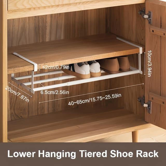 TEMU ヘビーデューティ調節可能シューズラック - 拡張可能&積み重ね可能なシューズシェルフ、省スペース自立デザイン、クローゼット・玄関・アパート用の頑丈なメタル構造 - 靴、ブーツ、ヒール、バッグに最適 - 工具不要で簡単組み立て、折りたたみ式デザイン、耐久性フレーム、収納ソリューション、ホーム