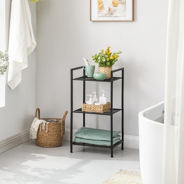 TEMU Ein langlebiges 3-Etagen-Metallregal für verschiedene industrielle Zwecke mit 3 verstellbaren Ablagen, Utility Racks