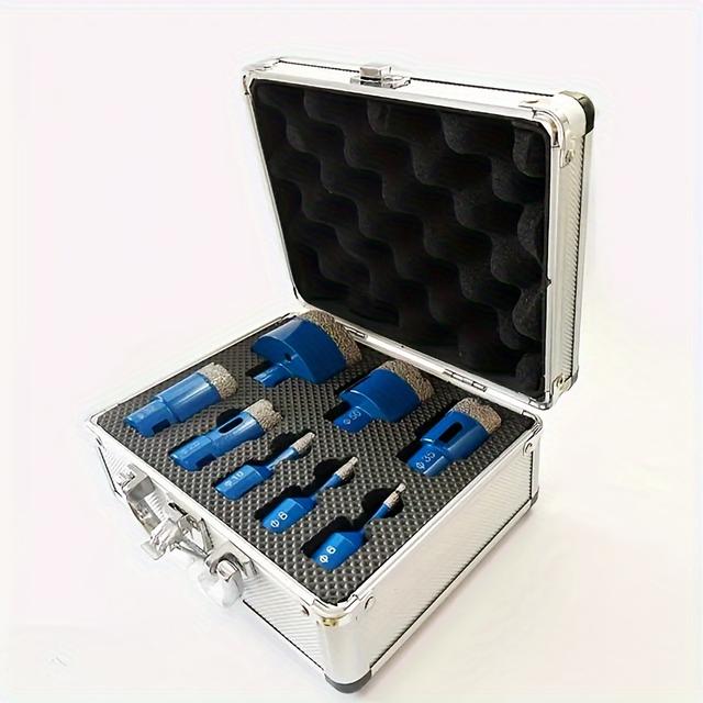 TEMU 1set Scie à trou diamantée pour brique, béton, parpaings, granit, quartz, porcelaine, céramique, carrelage, plans de travail Perçage de noyau lourd à sec ou humide filetée M14 de coupe de 1-3/8