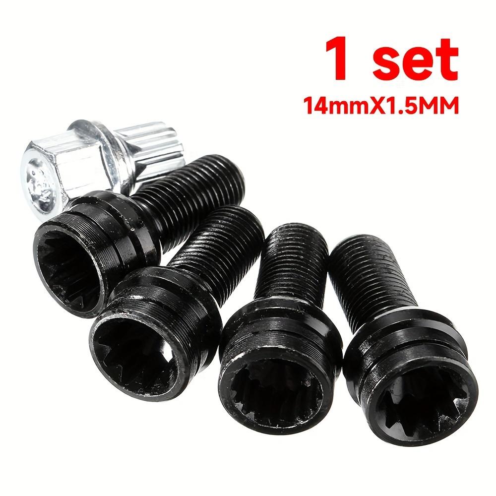 TEMU 1 Set M14*1.5mm Anti-theft Wheel Screw Bolt And Lock Fit 7mm For /vw/golf/// Car Accessories