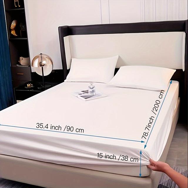 TEMU Mattress Protector, Jersey Mattress Pad With Deep Pockets, Breathable Noiseless Mattress Topper, Smooth Jersey Mattress Cover Fully Fitted, Machine Washable For 4 .