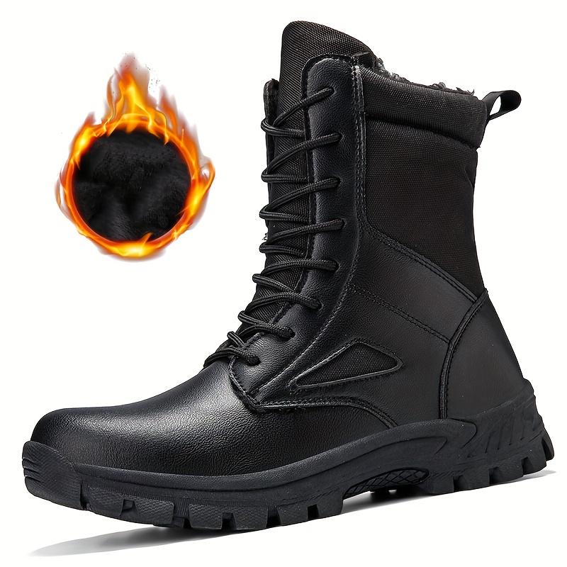 TEMU Men's Thickened Fleece Lined Winter Snow Boots Warm Non-slip Hiking Shoes High-top Outdoor Footwear