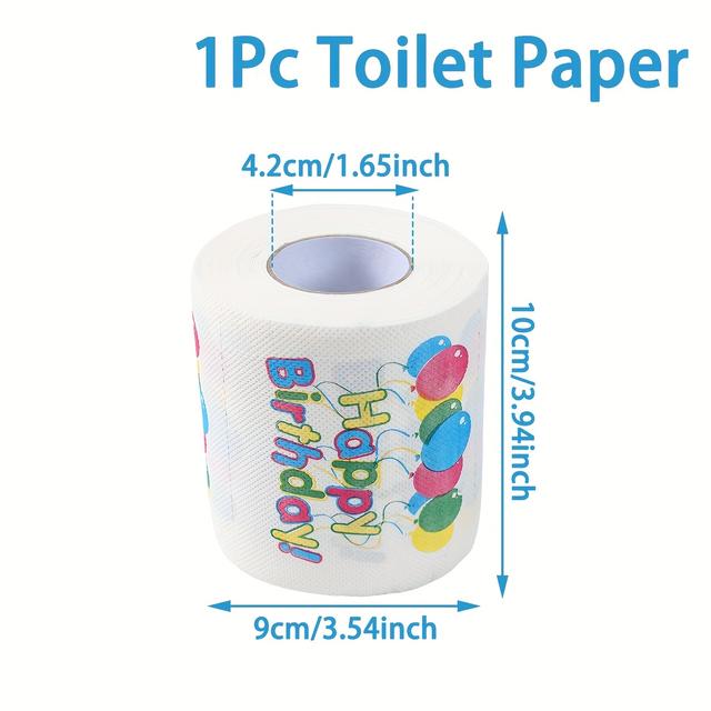 TEMU 1 Rolka, Papier Toaletowy z Kolorowym Nadrukiem „Happy Birthday”, Rolka na Przyjęcie Urodzinowe, Akcesoria na Przyjęcie Urodzinowe, Prezenty na Urodziny, Upominki na Przyjęcie
