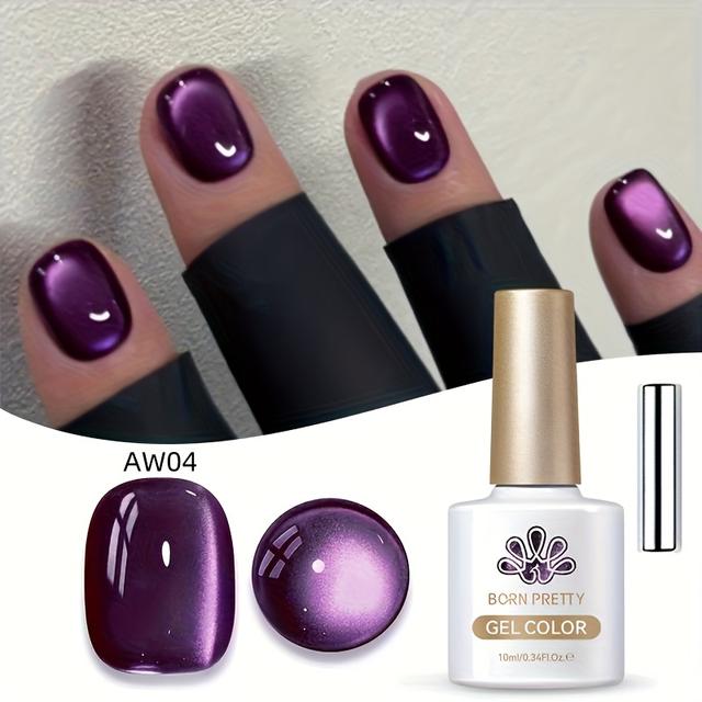 TEMU BORN PRETTY 10ml マグネットジェルネイルポ ガラスビーズ付き - /LED硬化可能 マグネットパウダー効果、ソークオフ式 光沢マグネットパウダー 手・足・ネイル用