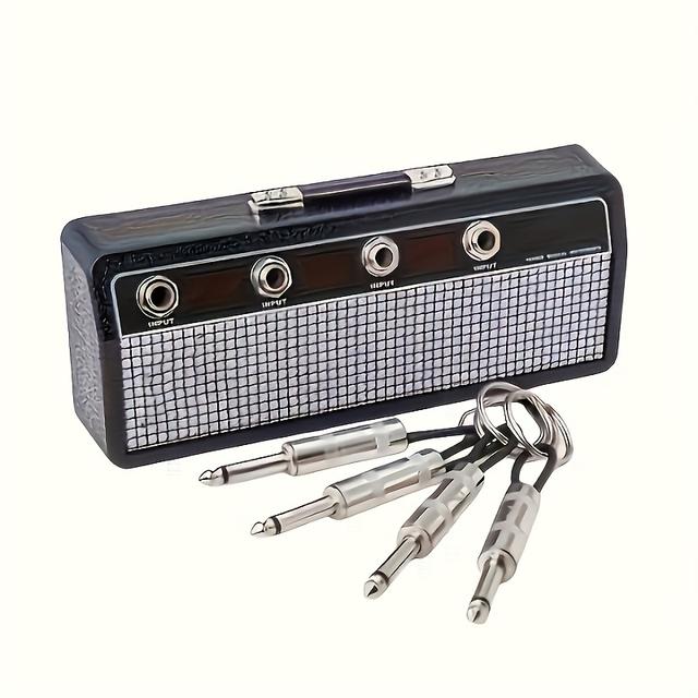 TEMU Wall-mounted Key Hook, Wall-mounted Key Hook, Guitar Plug Keychain Holder, Self-adhesive Key Holder, 4 Plugs, Vintage Home Decor