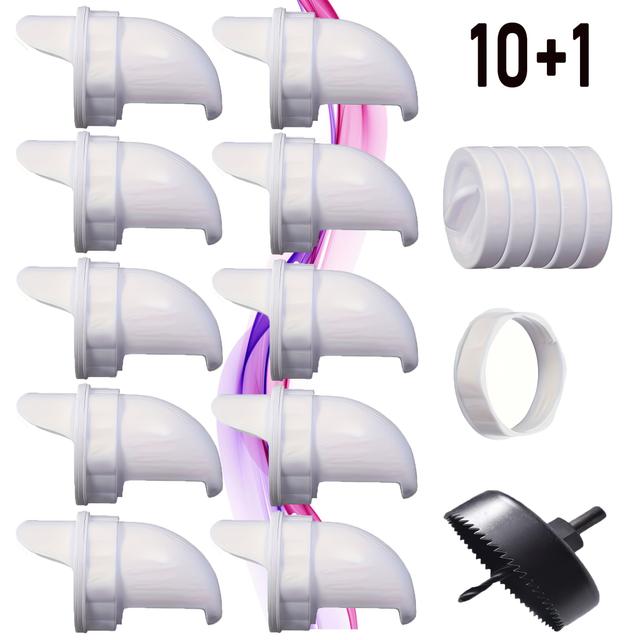TEMU Zestaw do Samodzielnego Montażu Karmnika dla Kurczaków, Odporny na Deszcz, Z Grawitacyjnym, Odpowiedni do Wiader, Beczki, Pudeł, Koryt