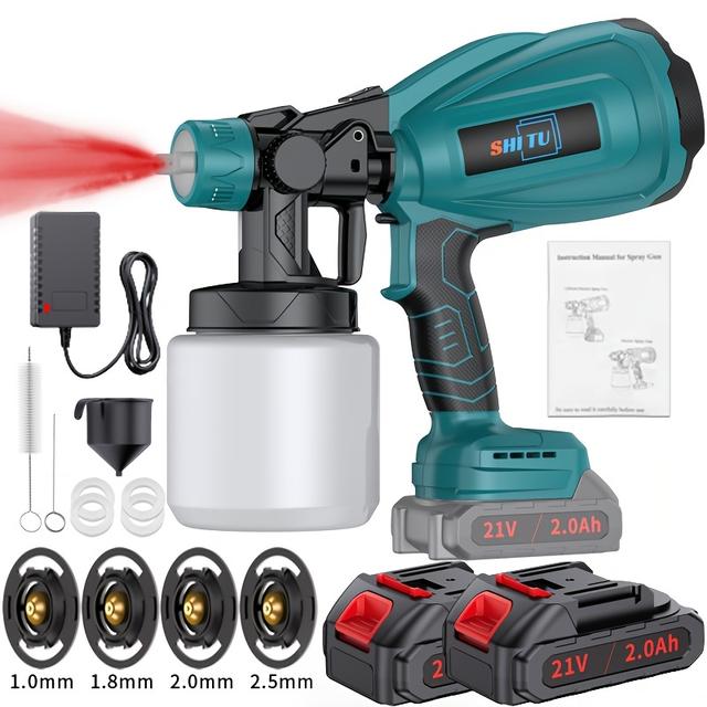 TEMU Wireless High Voltage Spray Gun, Portable Wireless Spray Gun, Rechargeable Lithium Battery, Suitable For Automotive, Varnish, Furniture, Diy, And House Painting