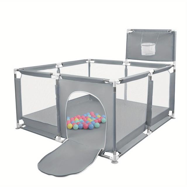 TEMU Enclos pour animaux, pour animaux de compagnie, barrière de sécurité, clôture pour chats et chiens, 50 balles océan, dimensions 126X126X66Cm, couleur foncé.